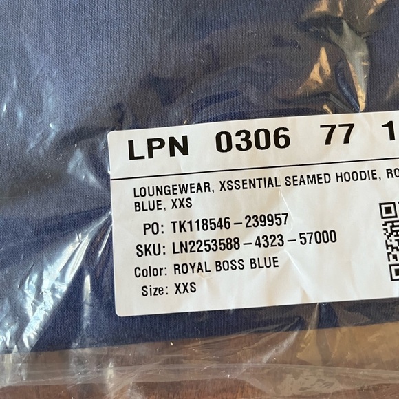 Savage X Fenty Royal Boss Blue Longsleeve Oversized Xssential Drawstring Hoodie - Picture 8 of 14